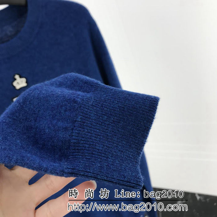 DＧ杜嘉班納 18SS秋冬新款 奴羊毛毛衣 胸口刺繡毛巾底DG圖案 保暖舒適男款羊毛衫 ydi2408